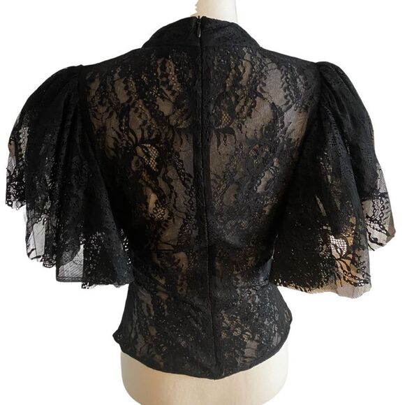 Osman Yousefzada Collective Lace Ruffle Top Size 4 - Picture 7 of 9